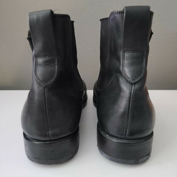 HESCHUNG Chelsea Style Boots Black Leather Men's Size 9.5 - Picture 4 of 8